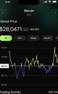 CryptoPilot — Markets app screen by Emerson Technology