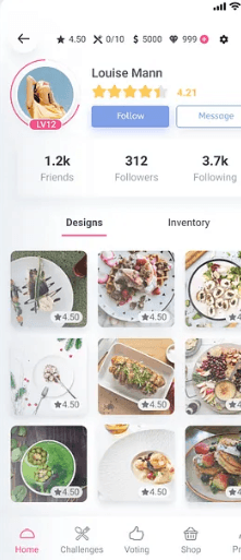 Foodies — Food social app screen by Emerson Technology