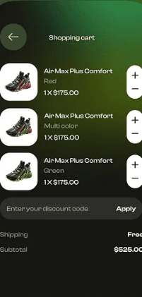 Kickz — Checkout app screen by Emerson Technology