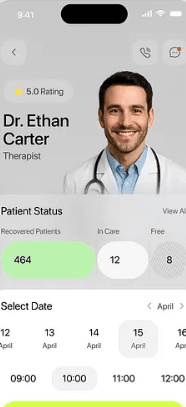 MediCare — Booking app screen by Emerson Technology