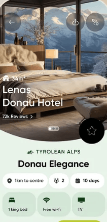 Wanderly — Travel booking app screen by Emerson Technology